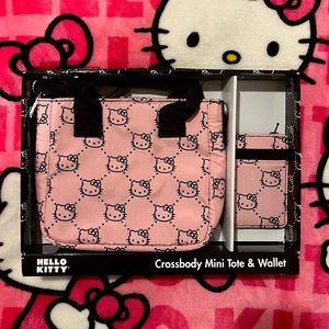 Hello Kitty Crossbody Mini Tote and Wallet